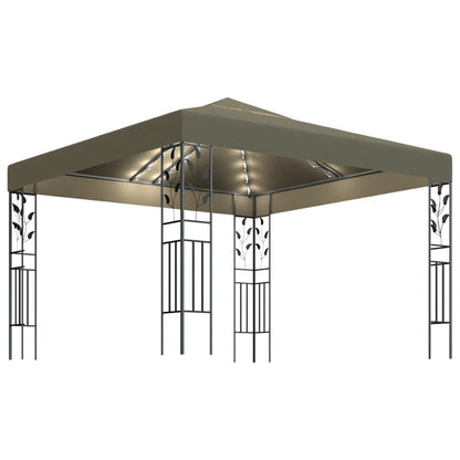 Gazebo con Luci LED a Stringa 3x3 m Grigio Talpa - homemem39