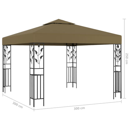 Gazebo con Luci LED a Stringa 3x3 m Grigio Talpa - homemem39