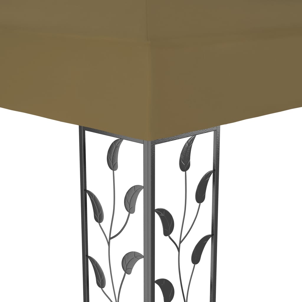 Gazebo con Tetto Doppio e Luci LED 3x4 m Grigio Talpa - homemem39