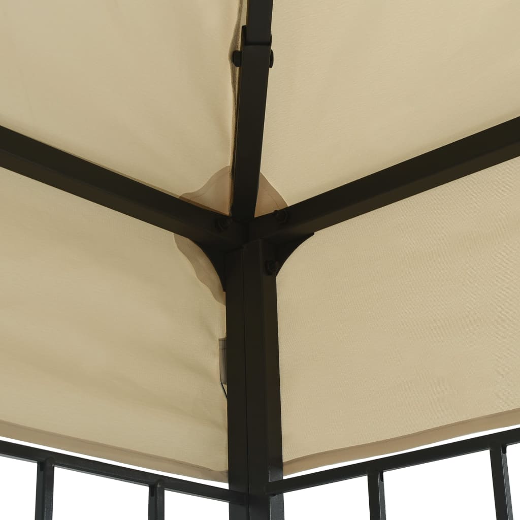 Gazebo con Stringa di Luci LED 3x4 m Crema - homemem39