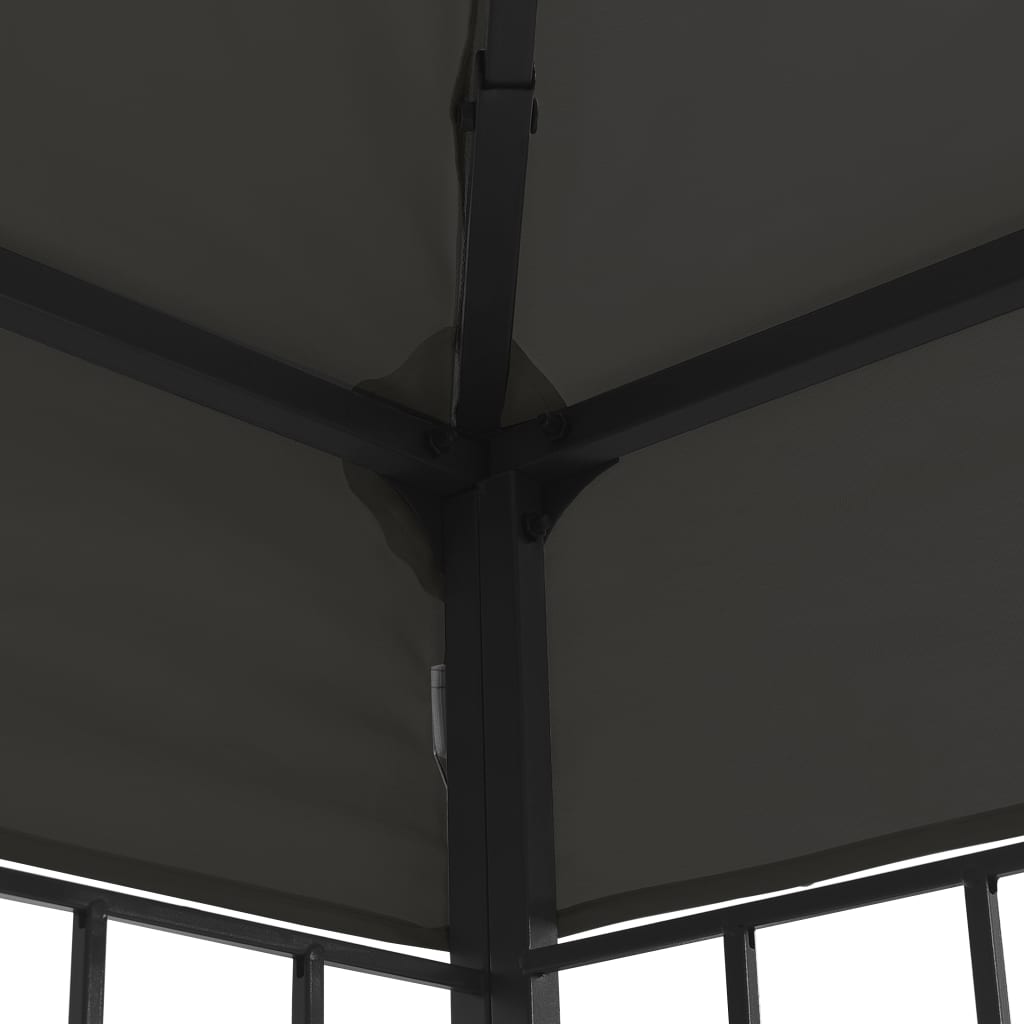 Gazebo con Stringa di Luci LED 3x4 m Antracite - homemem39