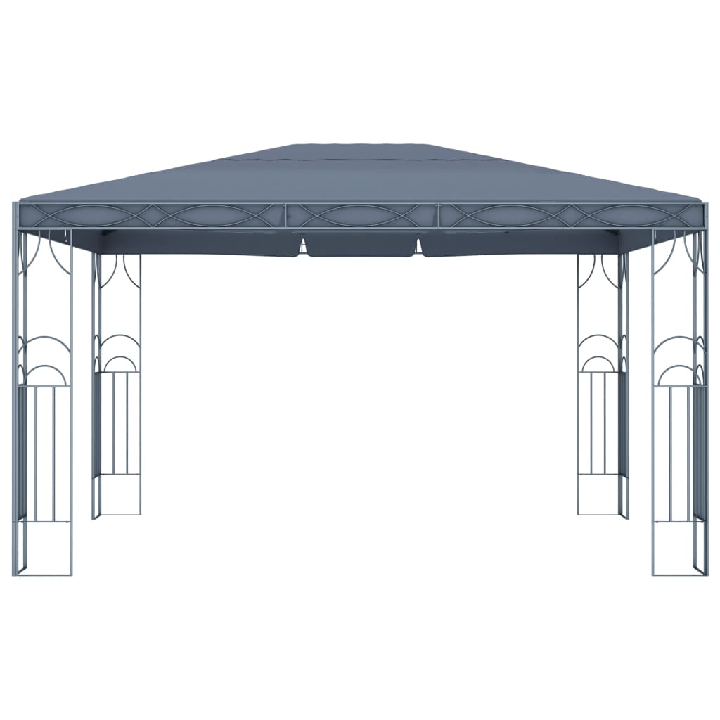 Gazebo con Stringa di Luci LED 400x300 cm Antracite - homemem39