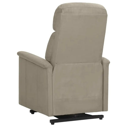 Poltrona Alzapersona Reclinabile Grigio Chiaro in Scamosciato - homemem39