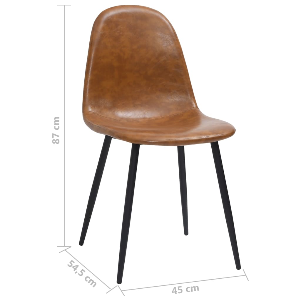 Sedie da Pranzo 6 pz Marrone Lucido in Similpelle - homemem39