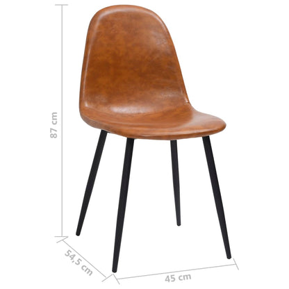 Sedie da Pranzo 6 pz Marrone Lucido in Similpelle - homemem39