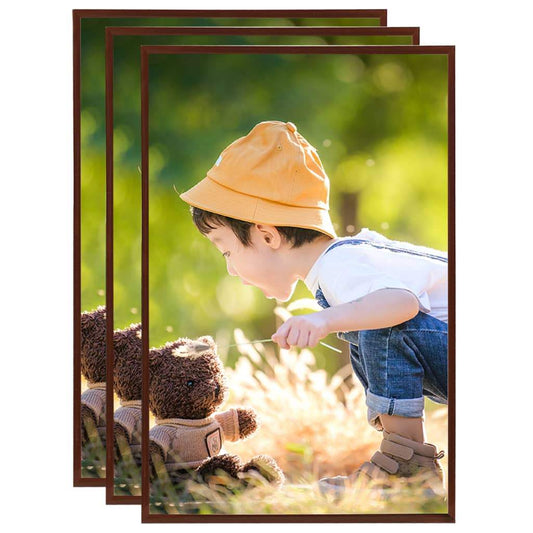 Cornici Foto Collage 3pz a Muro o Tavolo Bronzo 59,4x84cm MDF - homemem39