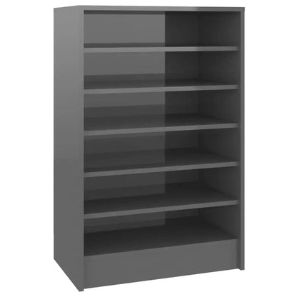 Scarpiera Grigio Lucido 60x35x92 cm in Truciolato - homemem39