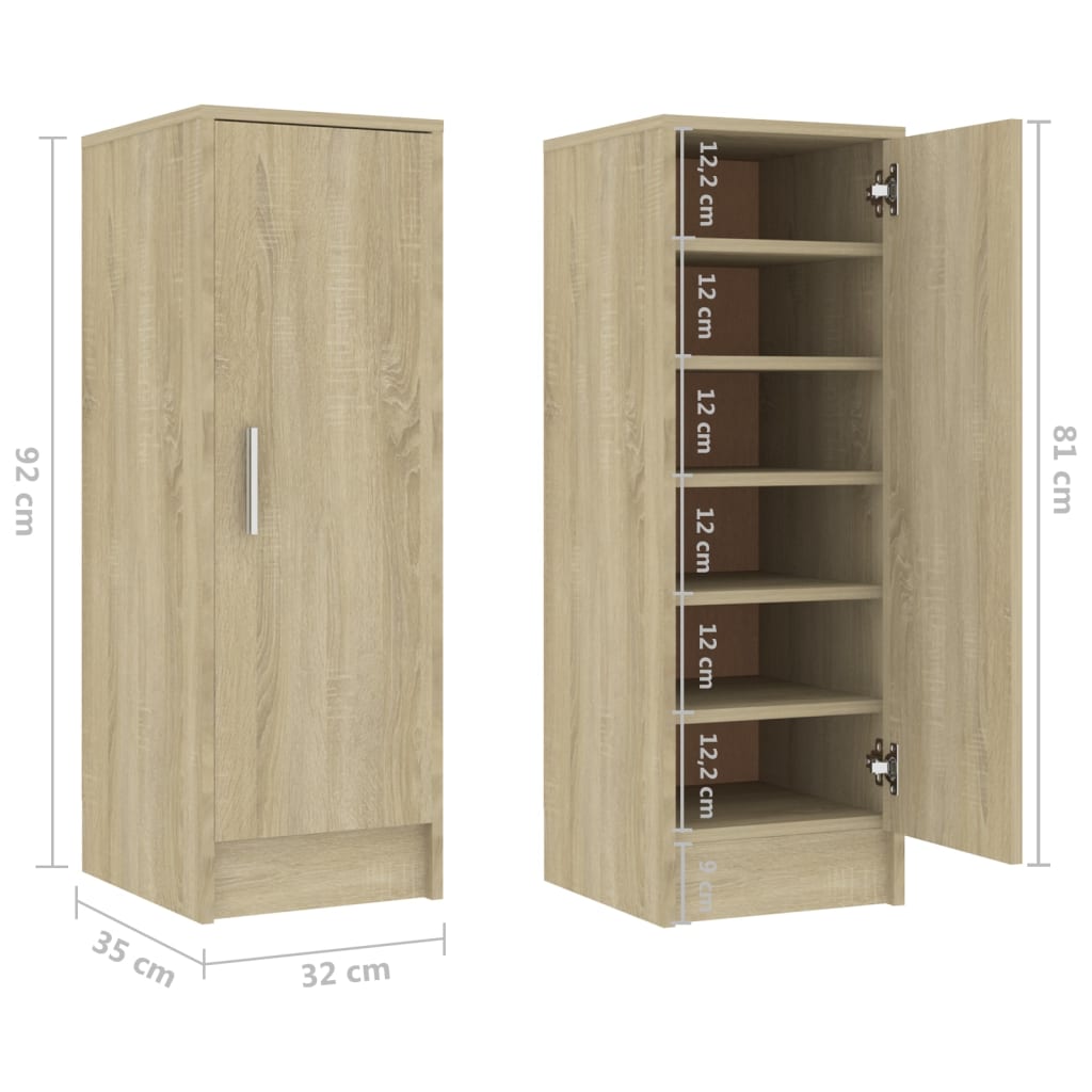 Scarpiera Rovere Sonoma 32x35x92 cm in Truciolato - homemem39