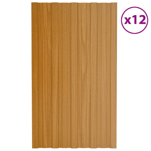 Pannelli da Tetto 12 pz in Acciaio Zincato Naturale 80x45 cm - homemem39