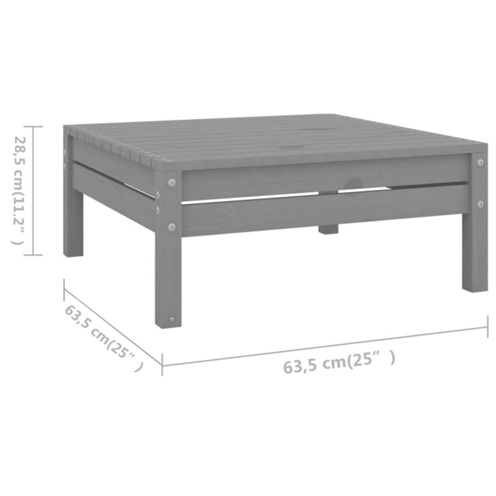 Set Divani da Giardino 7 pz in Legno Massello di Pino Grigio - homemem39