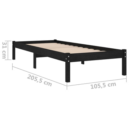 Giroletto Nero in Legno Massello di Pino 100x200 cm - homemem39