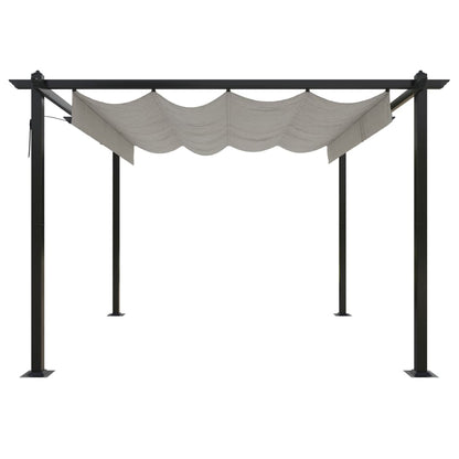 Pergola da Giardino con Tetto Retrattile 3x3 m Crema - homemem39