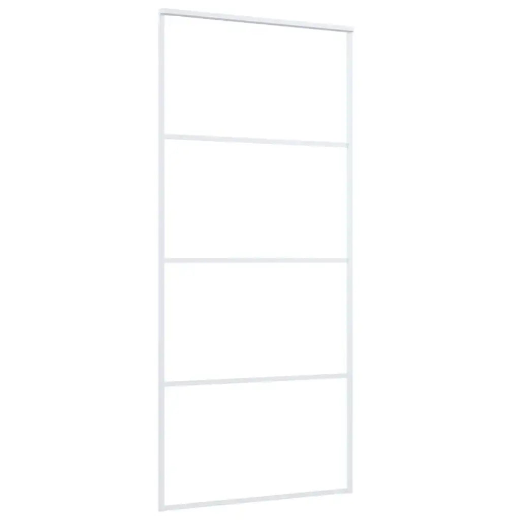 Porta Scorrevole in Vetro ESG e Alluminio 90x205cm Bianca - homemem39