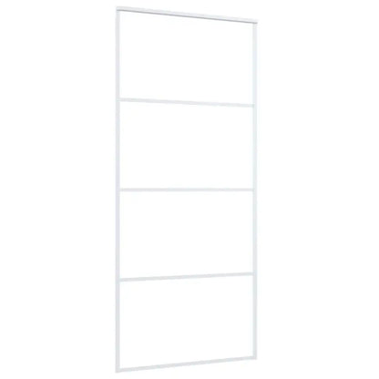 Porta Scorrevole in Vetro ESG e Alluminio 90x205cm Bianca - homemem39