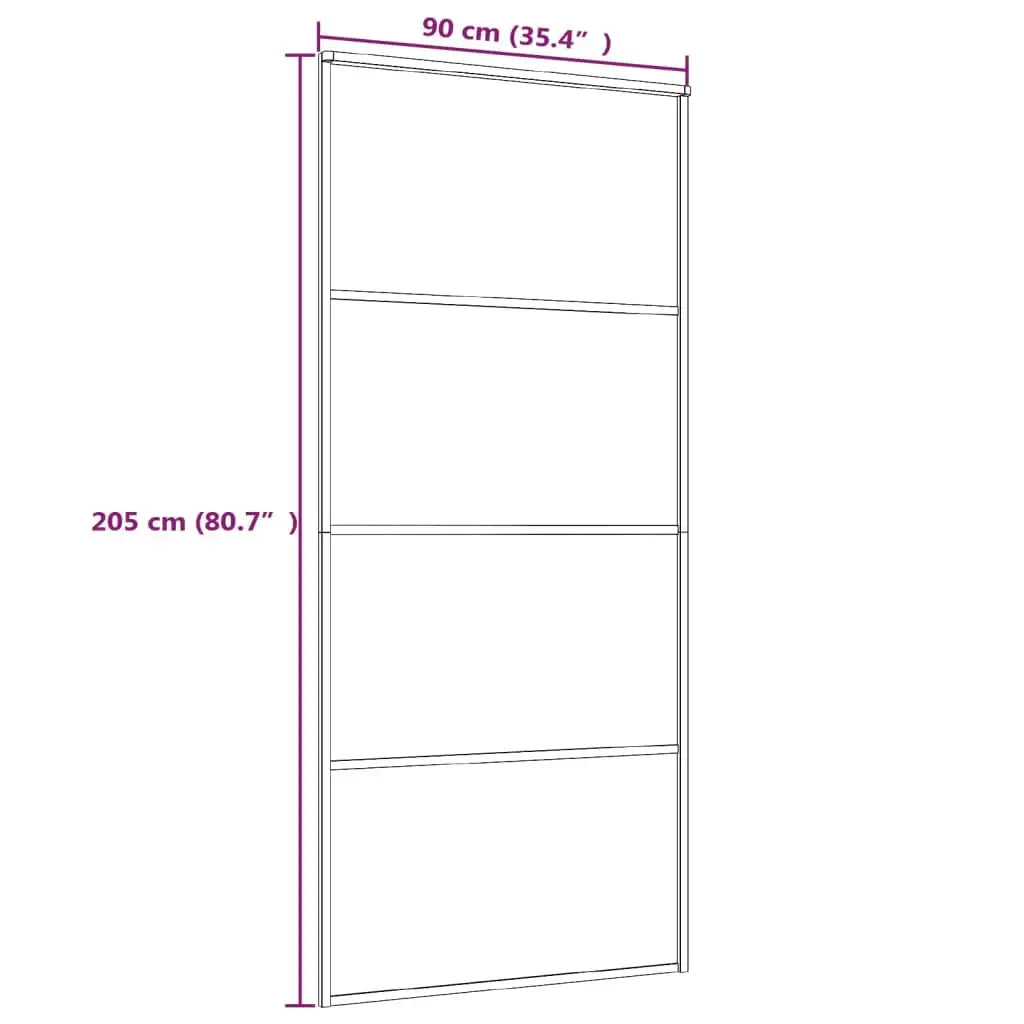 Porta Scorrevole in Vetro ESG e Alluminio 90x205cm Bianca - homemem39