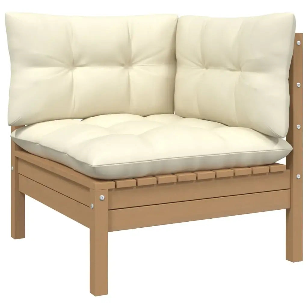 Set Divani da Giardino 7 pz con Cuscini Miele Legno di Pino - homemem39