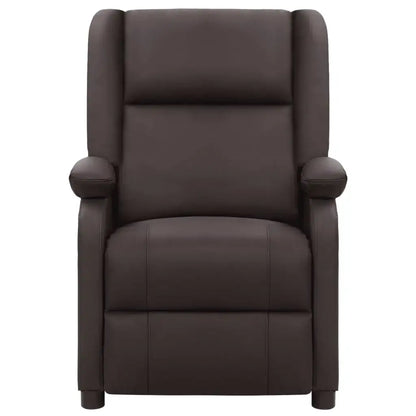 Sedia Reclinabile Elettrica Marrone in Vera Pelle - homemem39
