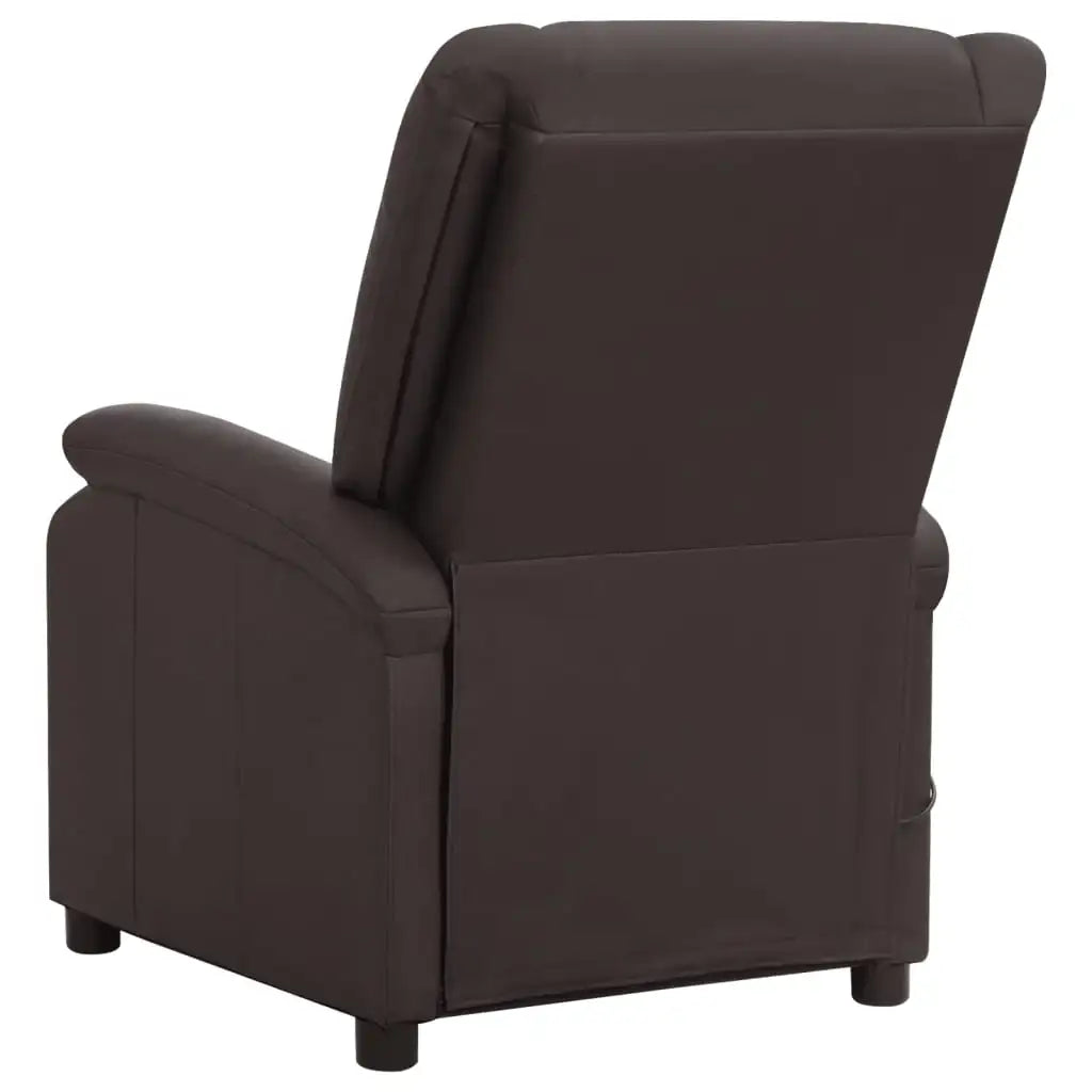 Sedia Reclinabile Elettrica Marrone in Vera Pelle - homemem39