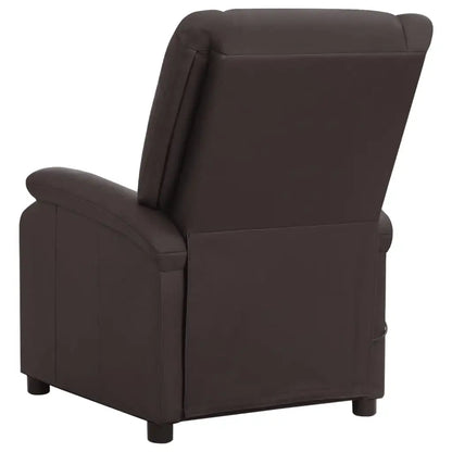 Sedia Reclinabile Elettrica Marrone in Vera Pelle - homemem39