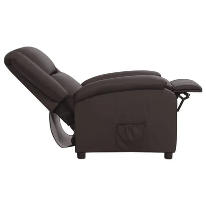 Sedia Reclinabile Elettrica Marrone in Vera Pelle - homemem39