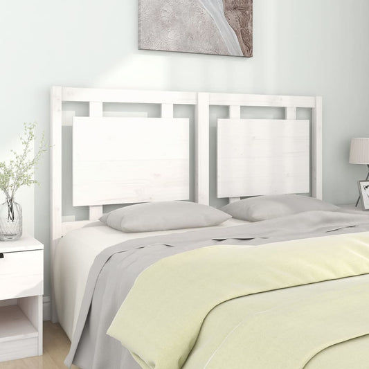 Testiera per Letto Bianca 145,5x4x100 cm Legno Massello di Pino - homemem39