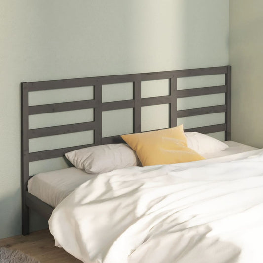Testiera per Letto Grigio 206x4x104 cm Legno Massello di Pino - homemem39