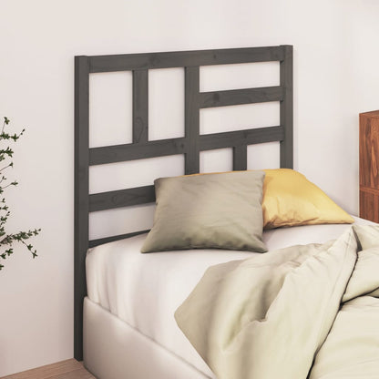 Testiera per Letto Grigia 106x4x104cm in Legno Massello di Pino - homemem39