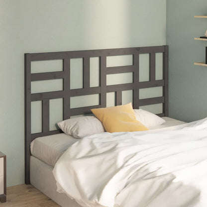 Testiera per Letto Grigia 126x4x104cm in Legno Massello di Pino - homemem39