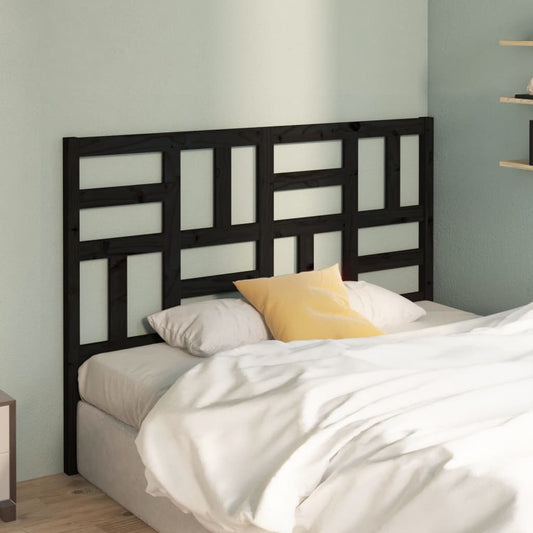 Testiera per Letto Nera 126x4x104 cm in Legno Massello di Pino - homemem39