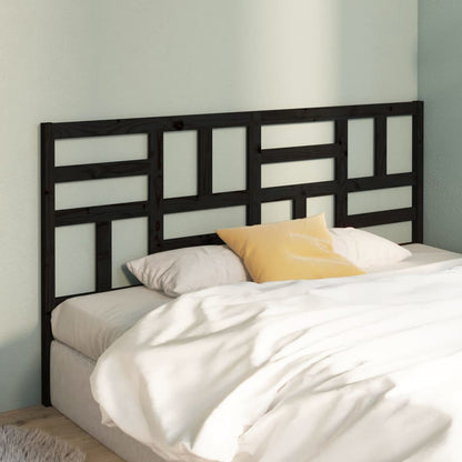 Testiera per Letto Nera 206x4x104 cm in Legno Massello di Pino - homemem39