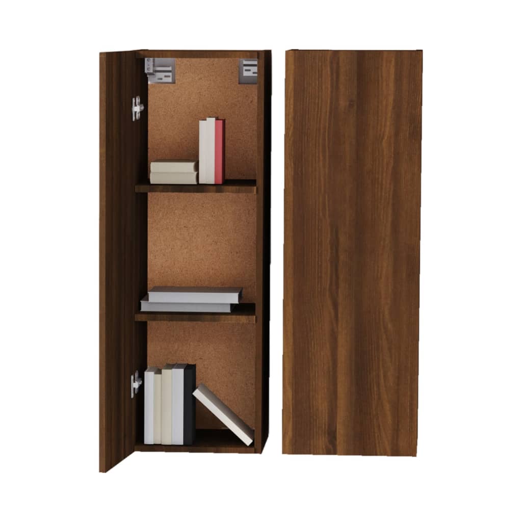 Mobili TV 2 pz Rovere Marrone 30,5x30x90cm in Legno Multistrato - homemem39