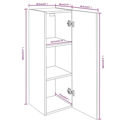 Mobili TV 2 pz Rovere Marrone 30,5x30x90cm in Legno Multistrato - homemem39