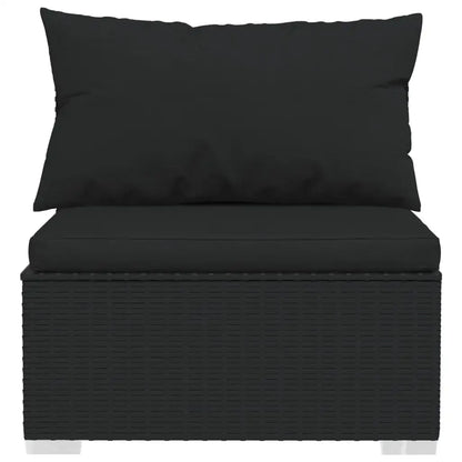 Set Divani da Giardino 7 pz con Cuscini in Polyrattan Nero - homemem39