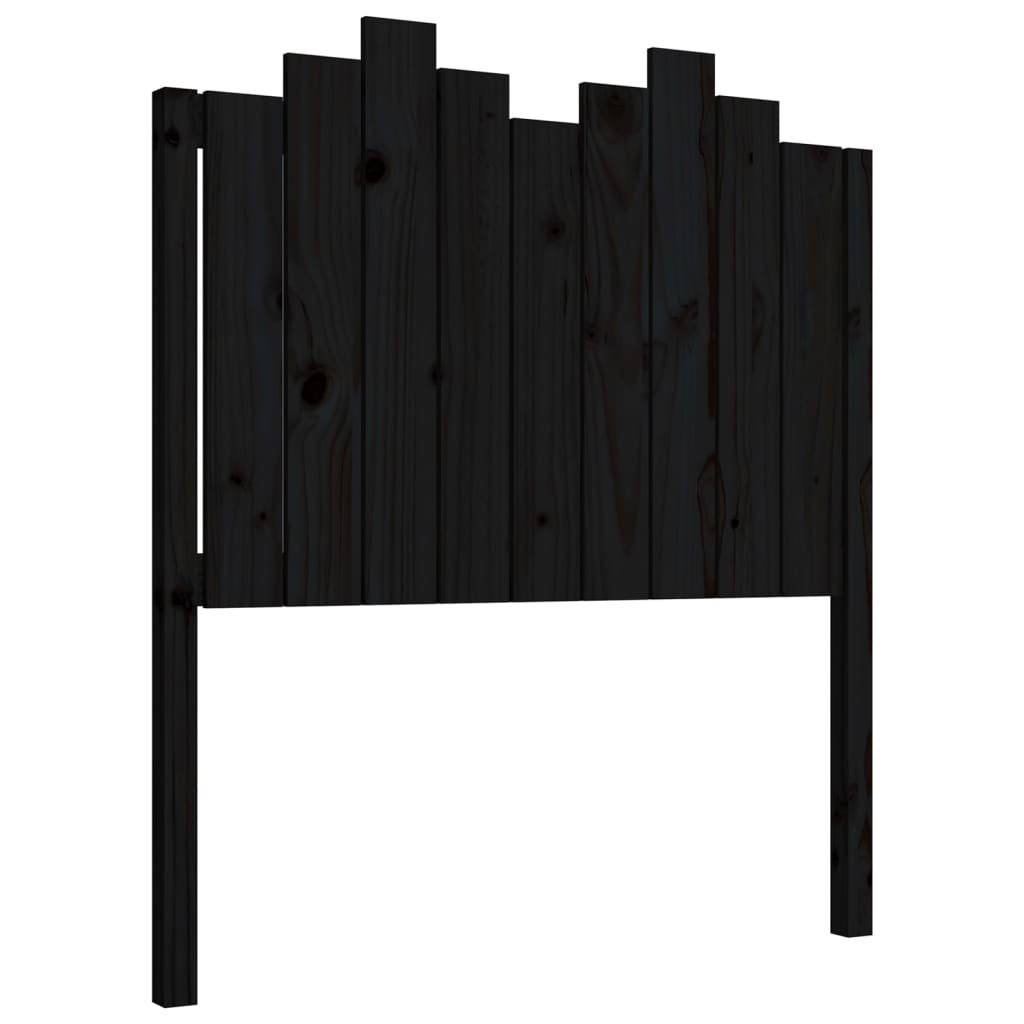 Testiera per Letto Nera 96x4x110 cm in Legno Massello di Pino - homemem39
