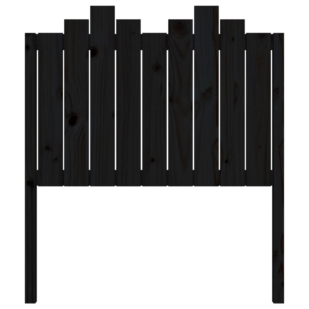 Testiera per Letto Nera 96x4x110 cm in Legno Massello di Pino - homemem39