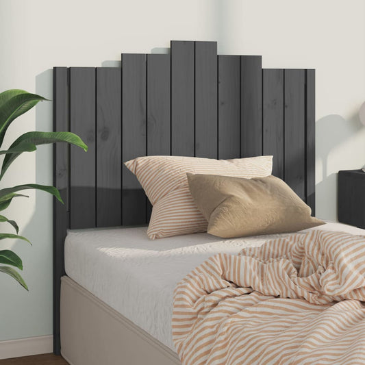 Testiera per Letto Grigia 106x4x110cm in Legno Massello di Pino - homemem39
