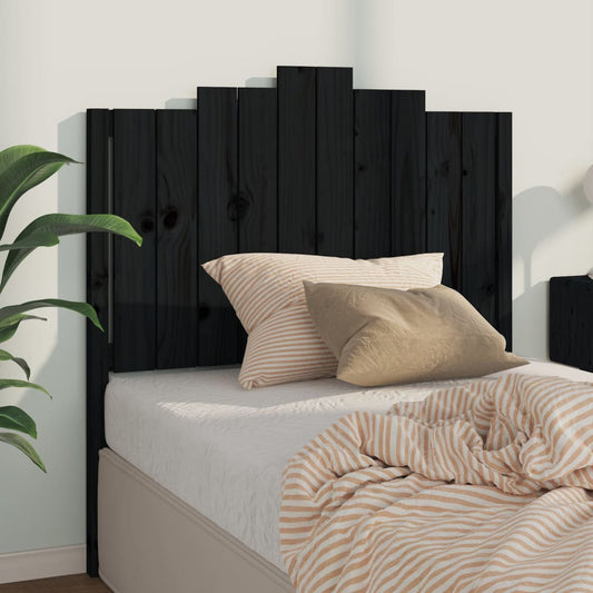 Testiera per Letto Nera 106x4x110 cm in Legno Massello di Pino - homemem39