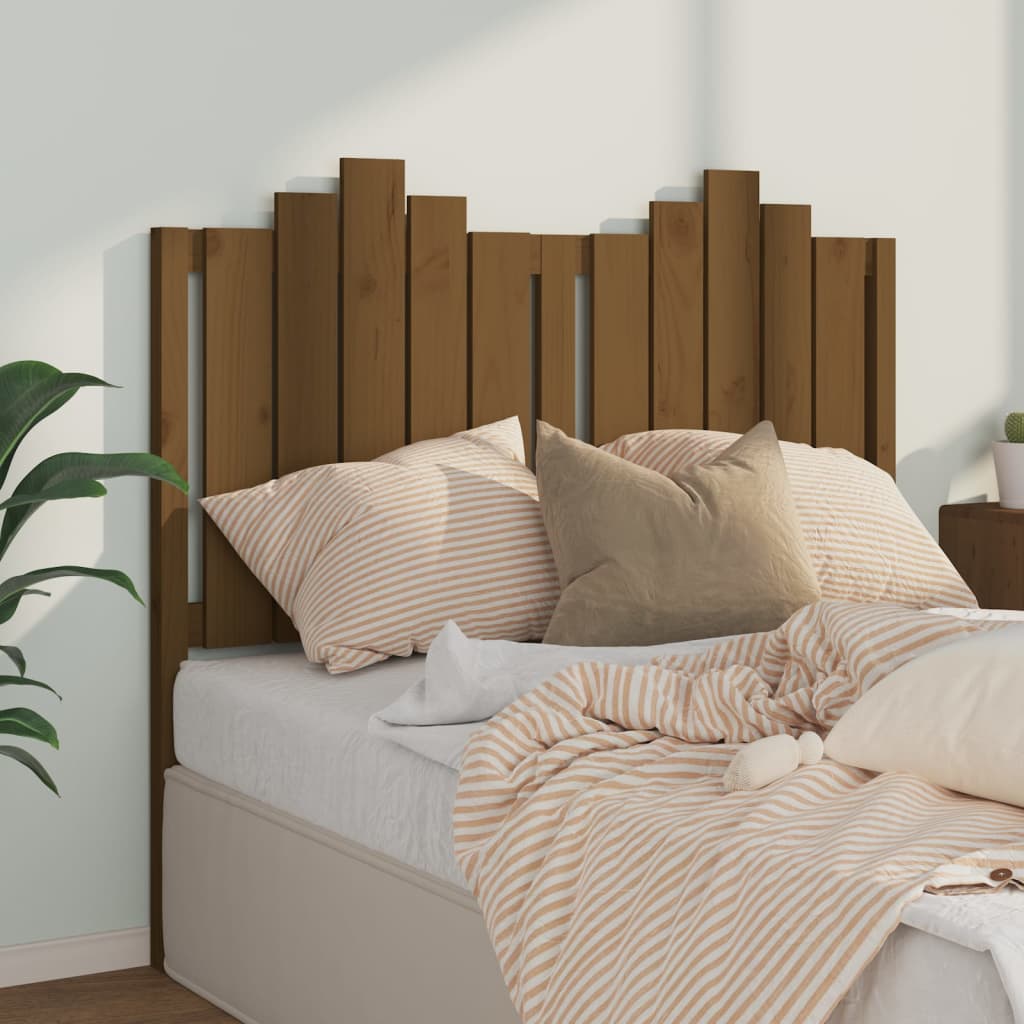 Testiera per Letto Miele 126x4x110 cm Legno Massello di Pino - homemem39