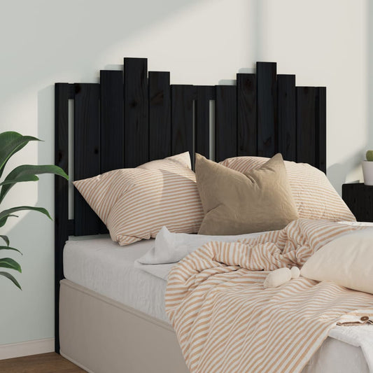 Testiera per Letto Nera 126x4x110 cm in Legno Massello di Pino - homemem39