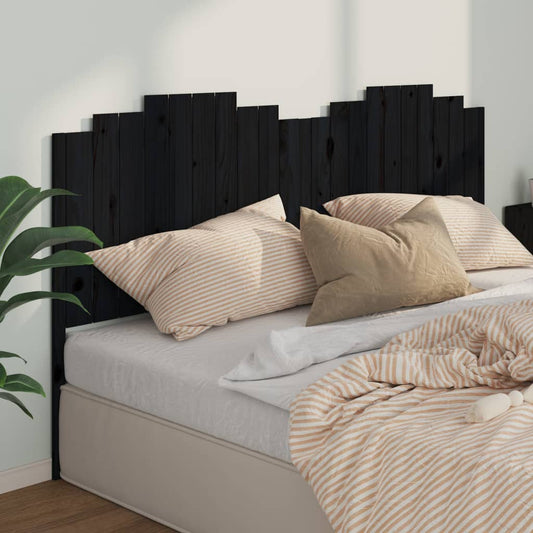 Testiera per Letto Nera 206x4x110 cm in Legno Massello di Pino - homemem39