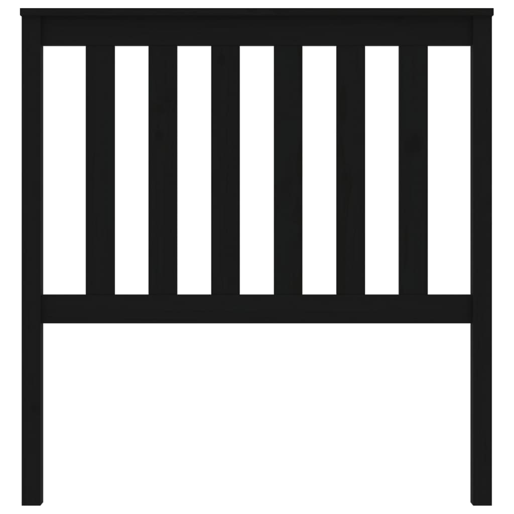 Testiera per Letto Nera 96x6x101 cm in Legno Massello di Pino - homemem39