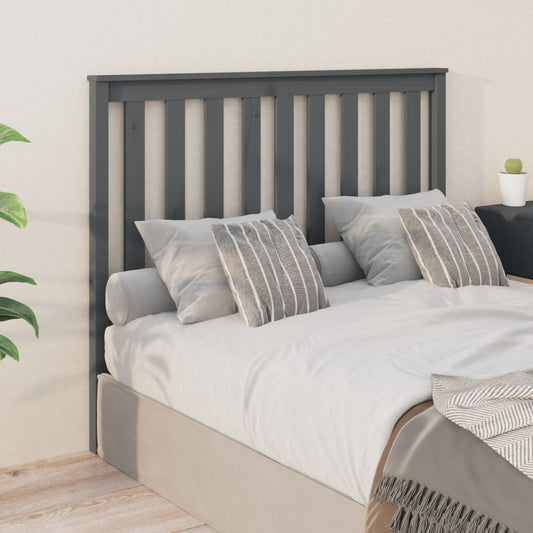Testiera per Letto Grigia 146x6x101cm in Legno Massello di Pino - homemem39