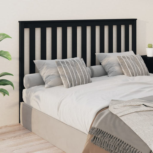 Testiera per Letto Nera 166x6x101 cm in Legno Massello di Pino - homemem39