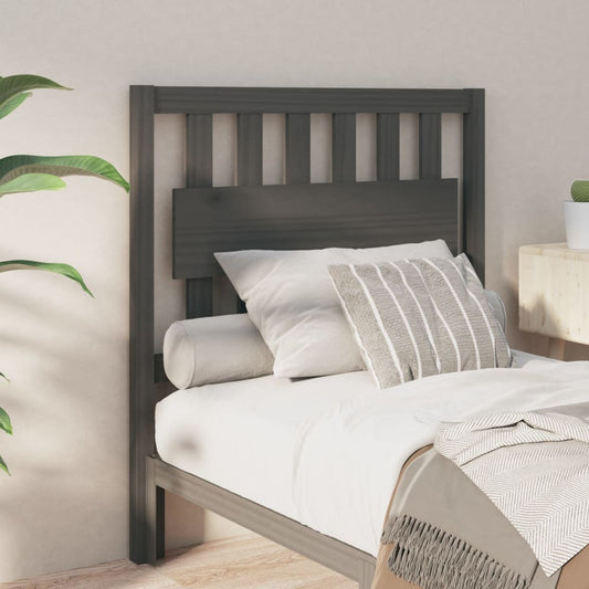 Testiera per Letto Grigia 95,5x4x100 cm Legno Massello di Pino - homemem39