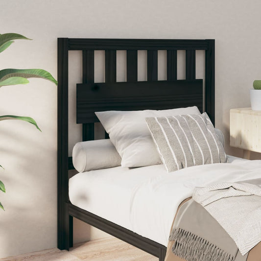 Testiera per Letto Nera 95,5x4x100 cm in Legno Massello di Pino - homemem39