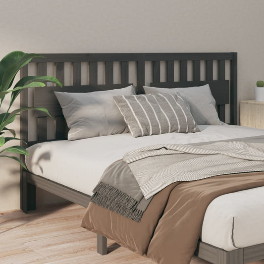 Testiera per Letto Grigia 125,5x4x100 cm Legno Massello di Pino - homemem39