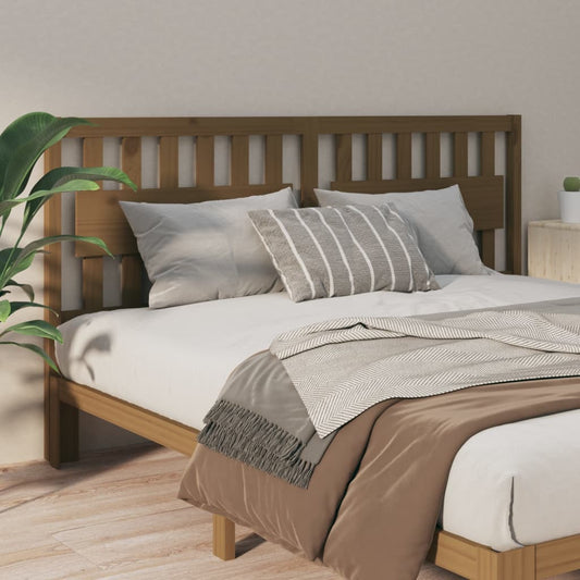 Testiera per Letto Miele 125,5x4x100 cm Legno Massello di Pino - homemem39