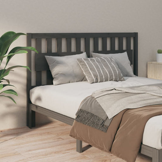 Testiera per Letto Grigia 165,5x4x100 cm Legno Massello di Pino - homemem39
