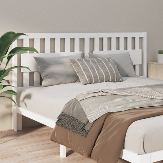 Testiera per Letto Bianca 185,5x4x100 cm Legno Massello di Pino - homemem39