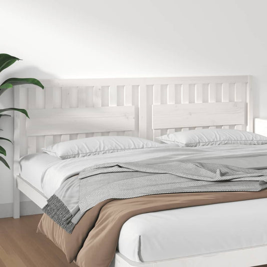Testiera per Letto Bianca 205,5x4x100 cm Legno Massello di Pino - homemem39